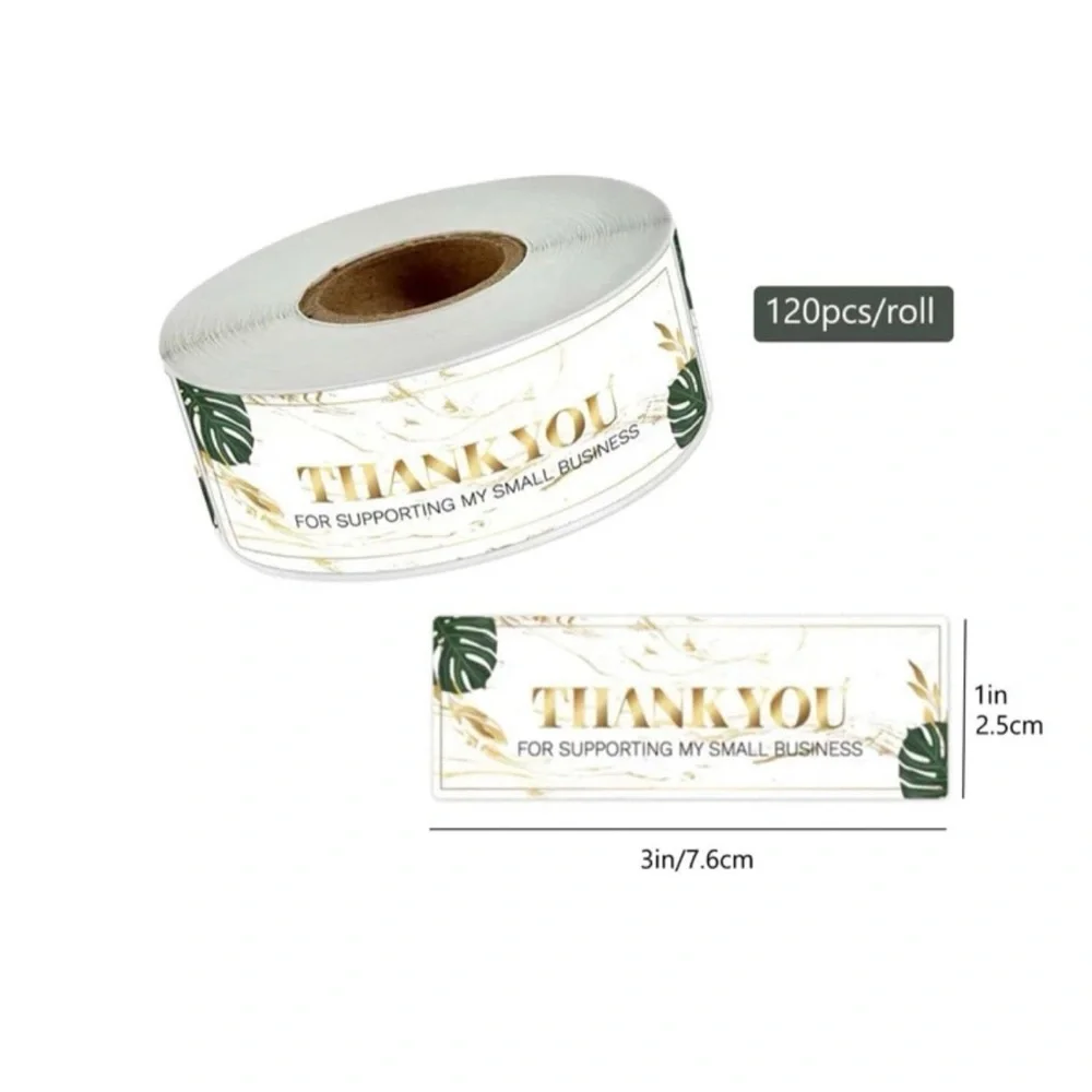 120pcs Rectangle THANK YOU LABEL Sticker